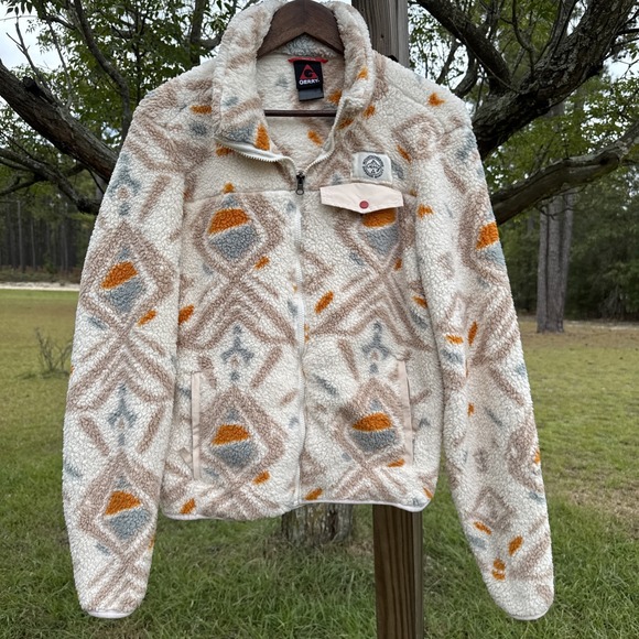 Gerry Fleece Pullover Women's XL White Beige Jacket Plush Buttercream Western - Picture 1 of 9